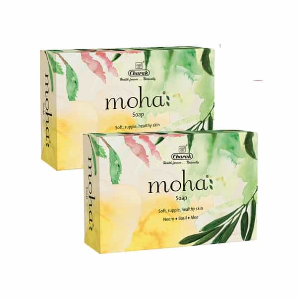 Moha Herbal Neem + Basil + Aloe Soap Box Of 100 G (Buy 1 Get 1 Free)