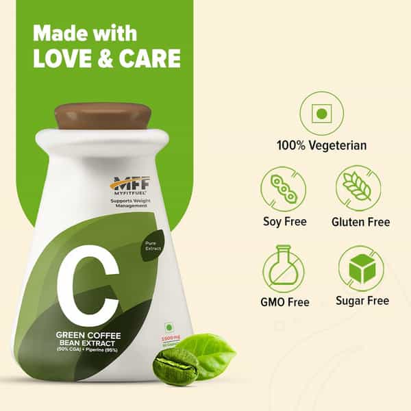 Myfitfuel Green Coffee Extract 50% Cga With Piperine 95%(1500Mg | 90 Capsules)