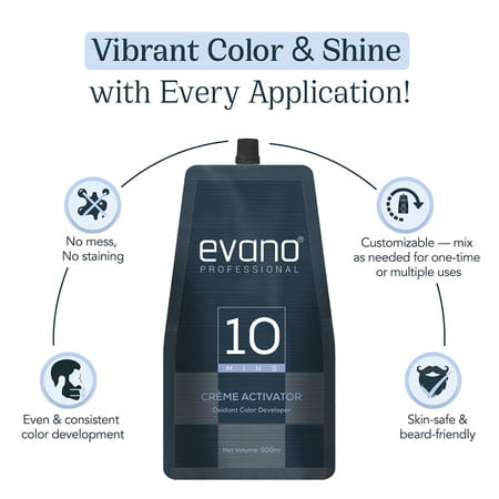 Evano Professional Creme Activator Developer For Beard Colour 500ml | Flawless Beard In 10 Min