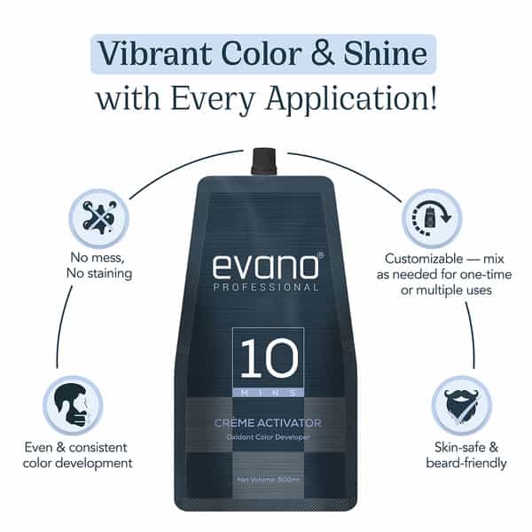 Evano Professional Creme Activator Developer For Beard Colour 500Ml | Flawless Beard In 10 Min
