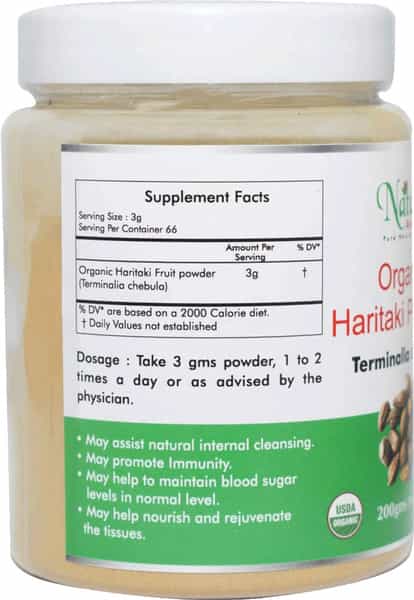 Naturz Ayurveda Organic Haritaki Powder - 200 Gms (Pack Of 5)