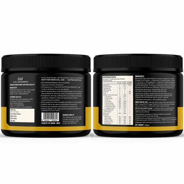 Myfitfuel Anytime Eaa Energy (100G, Tangy Ornge) (Essential Amino Acid) Hydration, Repair & Recovery