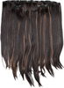 Streak Street 7 Set Clip-In Volumizer Dark Brown Hair Extensions With Golden Brown Highlights