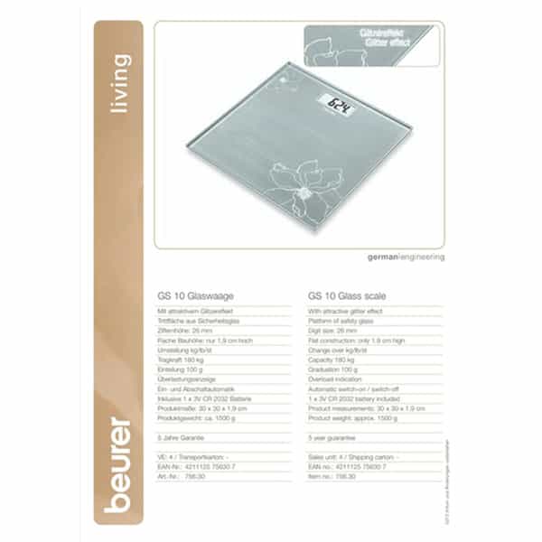 Beurer Gs -10 Weighing Scale