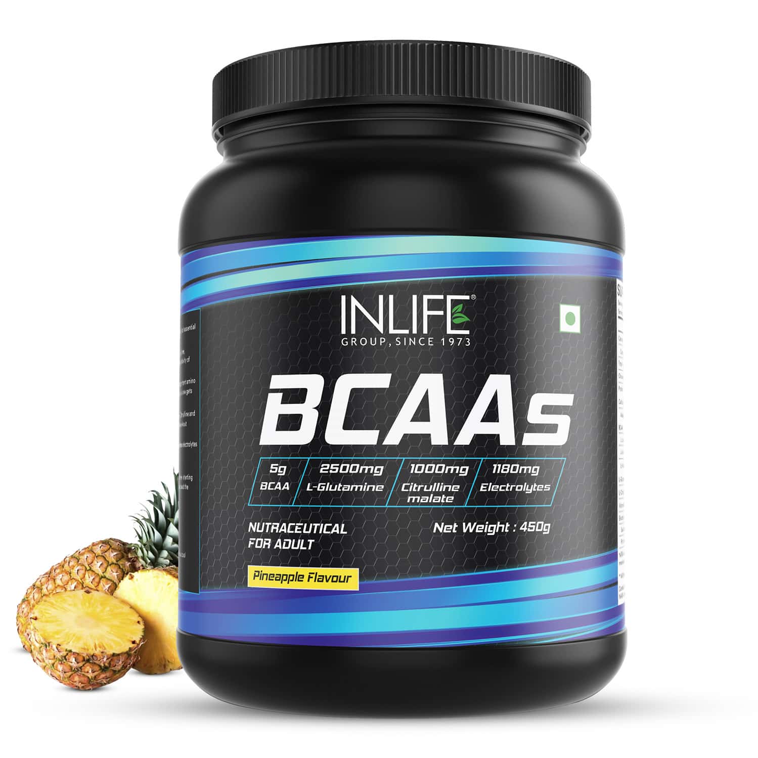 Inlife Bcaa Supplement 7g Amino Acids Instantized For Pre Post &intra Drink Workout(pineapple 450g)