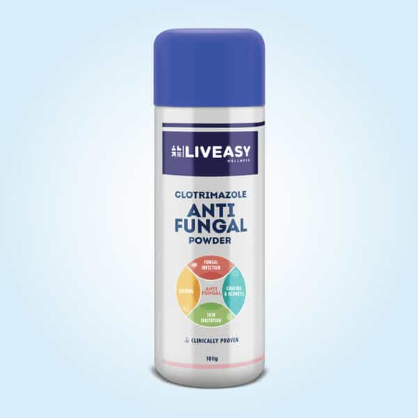 Liveasy Anti-Fungal Dusting Powder - 100 Gm - Prickly Heat & Skin Irritation - Clinically Proven