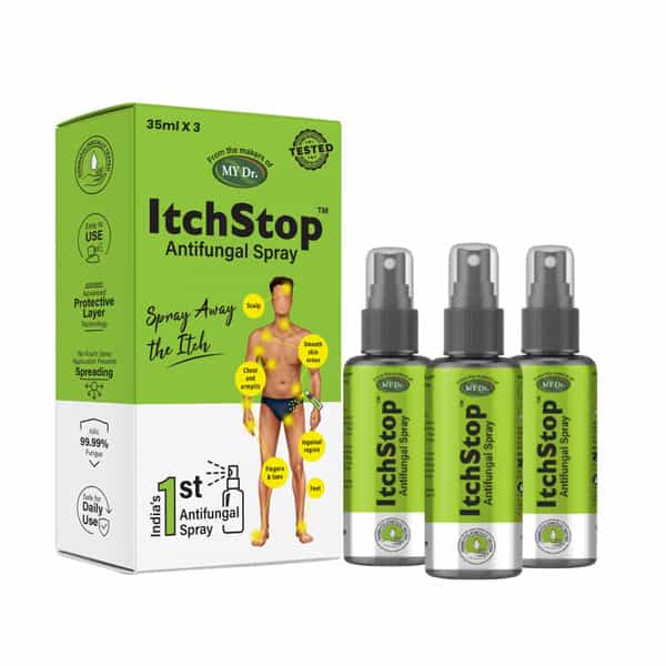 Itchstop Ayurvedic Antifungal Spray For Men & Women 35Ml Pack Of 3