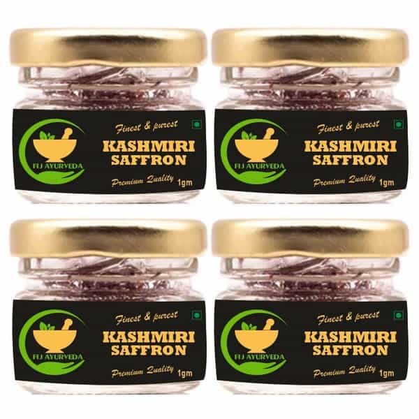 Fij Ayurveda Pure & Natural A++ Grade Kashmiri Saffron Threads - 4Gm Combo Pack