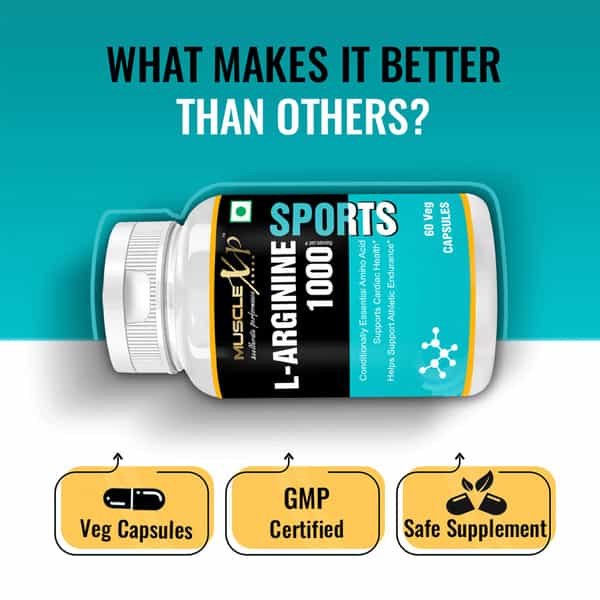 Musclexp L-Arginine 1000Mg For Athletic Endurance - 60 Capsules