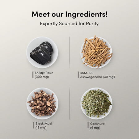 Man Matters 300mg Pure Himalayan Shilajit Gummies | 75% Fulvic Acid & Ksm 66 Ashwagandha | 60 N