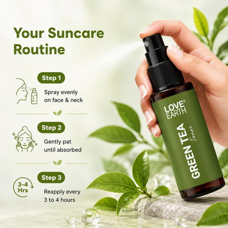 Love Earth Green Tea Toner With Richness Of Green Tea & Essential Oil For Moisturised Skin 100Ml