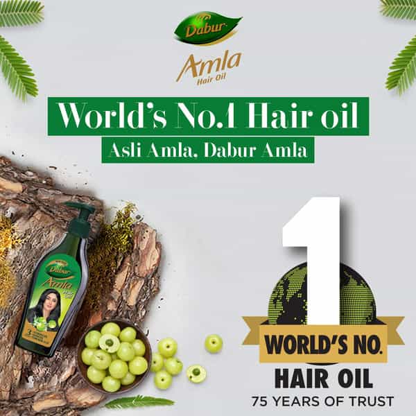 Dabur Amla Hair Oil - 550 Ml | For Strong | Long And Thick Hair | Nourishes Scalp (Pack Of 2)