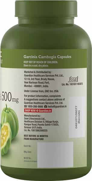 Gnc Garcinia Cambogia 500 Mg- 90 Vegetarian Capsules