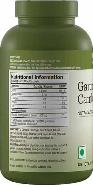 Gnc Garcinia Cambogia 500 Mg- 90 Vegetarian Capsules