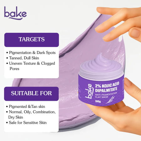 Bake 2% Kojic Acid Dipalmitate Clay Mask For Pigmentation - 100g