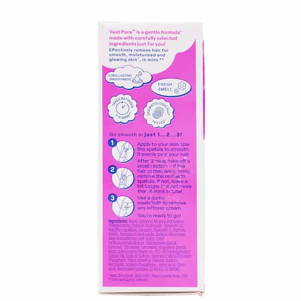 Veet Pure Hair Removal Cream For Normal Skin Organic Aloevera & Rose Extracts 50 Gm