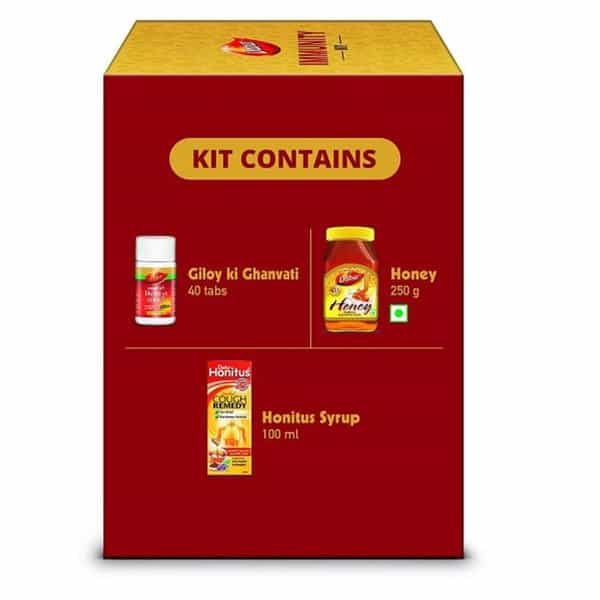 Dabur Immunity Kit (Pack Of 3)|Contains Dabur Giloy Ki Ghanvati Dabur Honey & Dabur Honitus Syrup