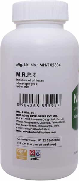 Herbal Hills Nirgundi 120 Tablet - 500Mg For Joint Care & Various Health Benefits (Pack Of 2)