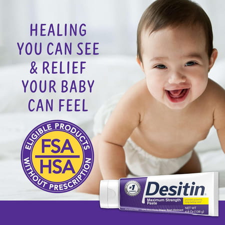 Desitin Baby Diaper Rash Maximum Strength Original Cream 4.8 Oz 136 Gm