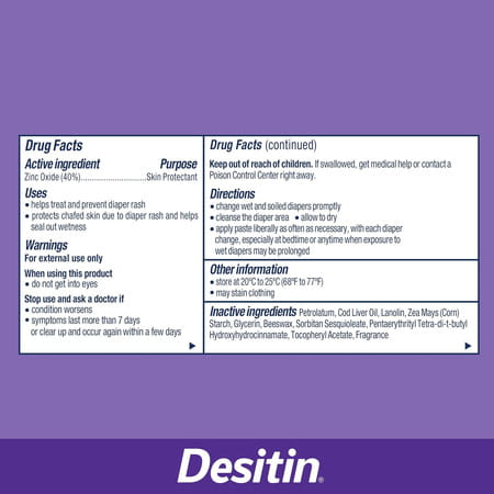 Desitin Baby Diaper Rash Maximum Strength Original Cream 4.8 Oz 136 Gm
