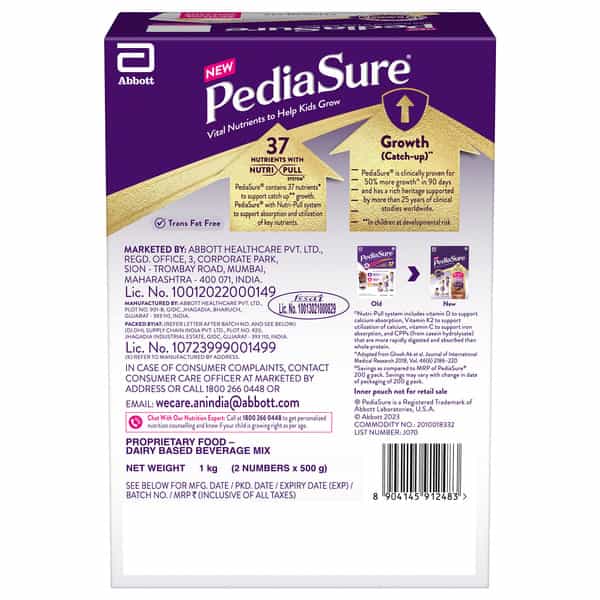 Pediasure Vital Nutrients To Help Kids Grow Vanilla - 1Kg Box