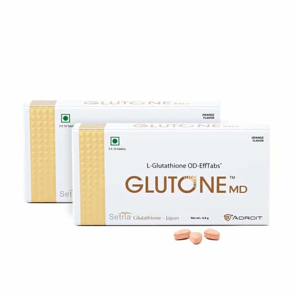 Glutone Md Glutathione Mouth-Dissolving Tablets With Setria L-Glutathione Pack Of 2