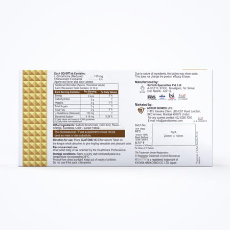 Buy GLUTONE MD GLUTATHIONE MOUTH-DISSOLVING TABLETS WITH SETRIA L- GLUTATHIONE PACK OF 2 Online & Get Upto 60% OFF at PharmEasy