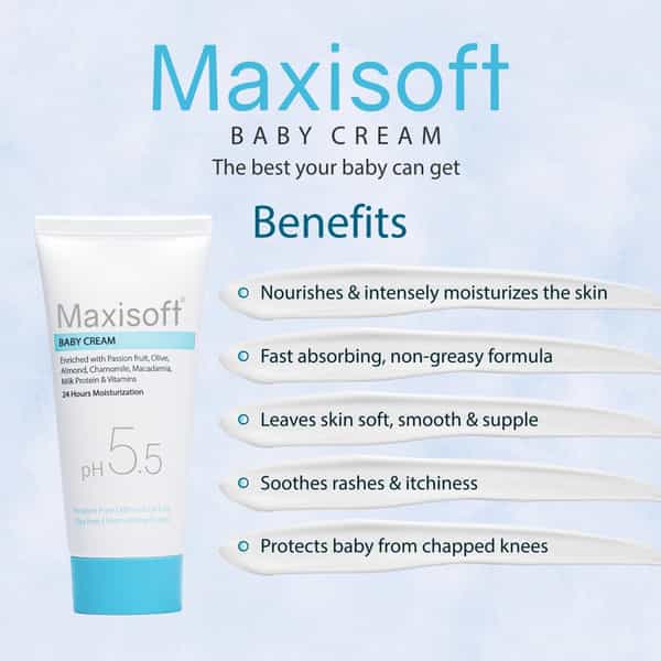 Maxisoft Baby Cream | Ph 5.5 | Tube | 50 Gm | Pack Of 4