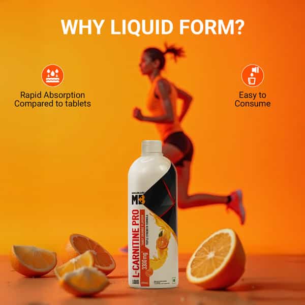 Muscleblaze Liquid L - Carnitine Pro (Tangy Orange | 450Ml) | 3300Mg L - Carnitine