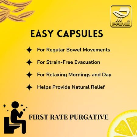 Prime Easy Ayurvedic Capsules For Constipation / Ibs / Gas / Acidity Relief - 100n