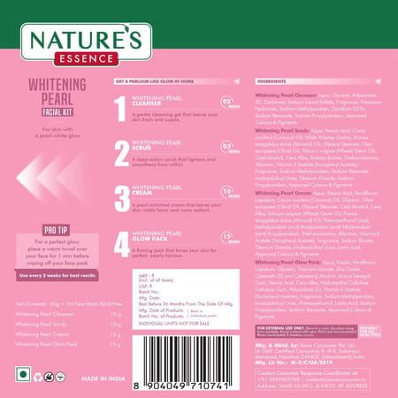 Nature'S Essence Whitening Pearl Facial Kit | Visibly Fairer Skin With A Pearly Glow Facial Kit 75g