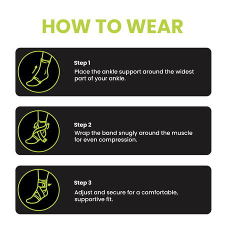 Actifit Ankle Support With Adjustable Band - Compression Brace For Pain Relief Sports & Gym - Size L