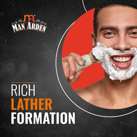 Man Arden Royal White Premium Shaving Brush With Ultra Soft & Absorbent Bristles&Long Handle
