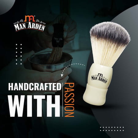 Man Arden Royal White Premium Shaving Brush With Ultra Soft & Absorbent Bristles&Long Handle