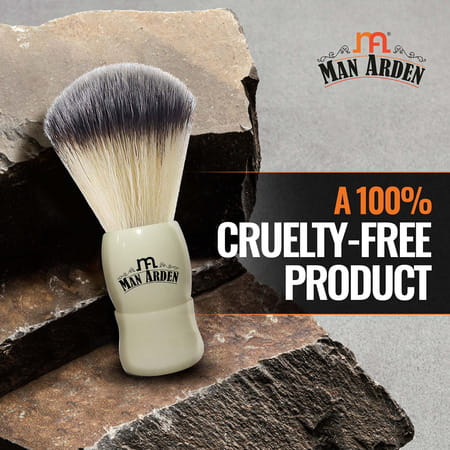 Man Arden Royal White Premium Shaving Brush With Ultra Soft & Absorbent Bristles&Long Handle