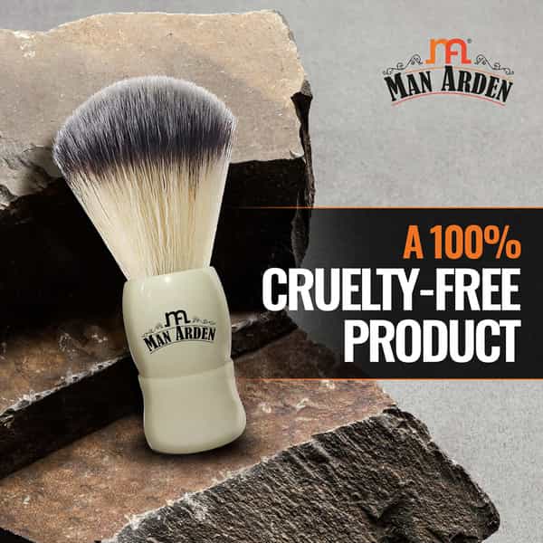 Man Arden Royal White Premium Shaving Brush With Ultra Soft & Absorbent Bristles&Long Handle