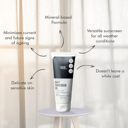 Thriveco Ultra-Light Mineral-Based Spf 50 Pa+++ Daily Sunscreen Gel 50ml