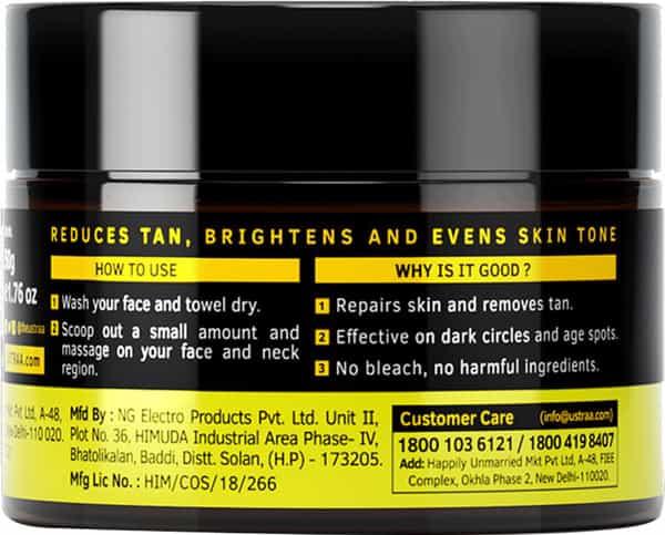 Ustraa De-Tan Face Cream - 50 Gm