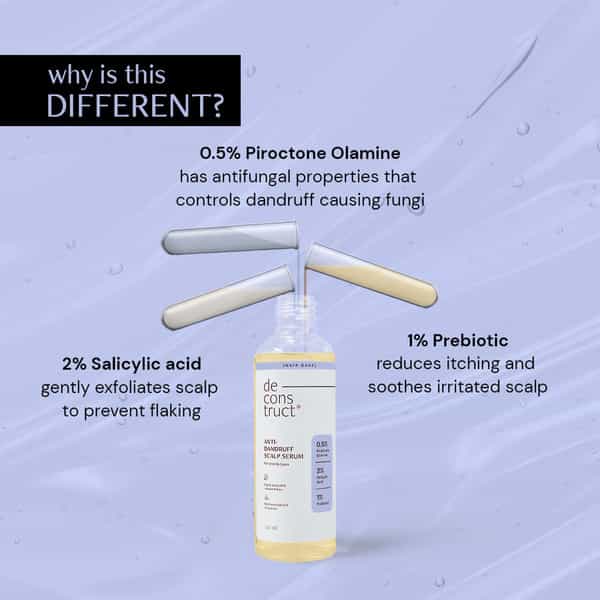 Deconstruct Anti-Dandruff Scalp Serum|0.5% Piroctone Olamine | 2% Salicylic Acid 1% Prebiotic|100Ml