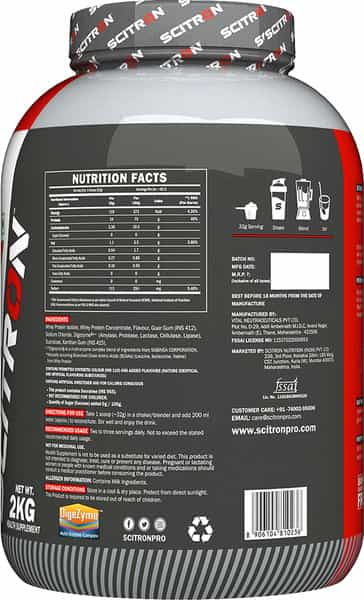 Scitron Essential Whey Protein (24G Protein, 5G Bcaas, 62.5 Servings, Post-Workout)|Orange Burst|2Kg