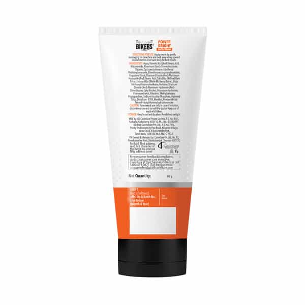Biker's Power Bright Men Face Cream With Willow Bark And White Mulberry | Provides Glow (80 Gm)