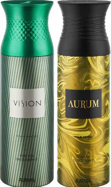 Ajmal Vision & Aurum Deodorants Gift For Men & Women (200 Ml Pack Of 2)