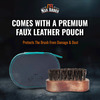 Man Arden 100% Boar Bristle Beard Brush With Hand Crafted Premium Wood Handle With Leather Pouch