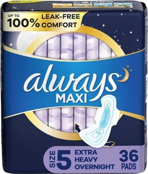 Always Maxi Extra Heavy Overnight Pads - 36 Count