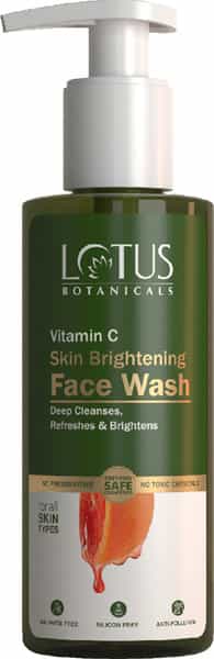 Lotus Botanicals Skin Brightening Face Wash Vitamin C Sulphate Silicon & Chemical Free - 180Ml