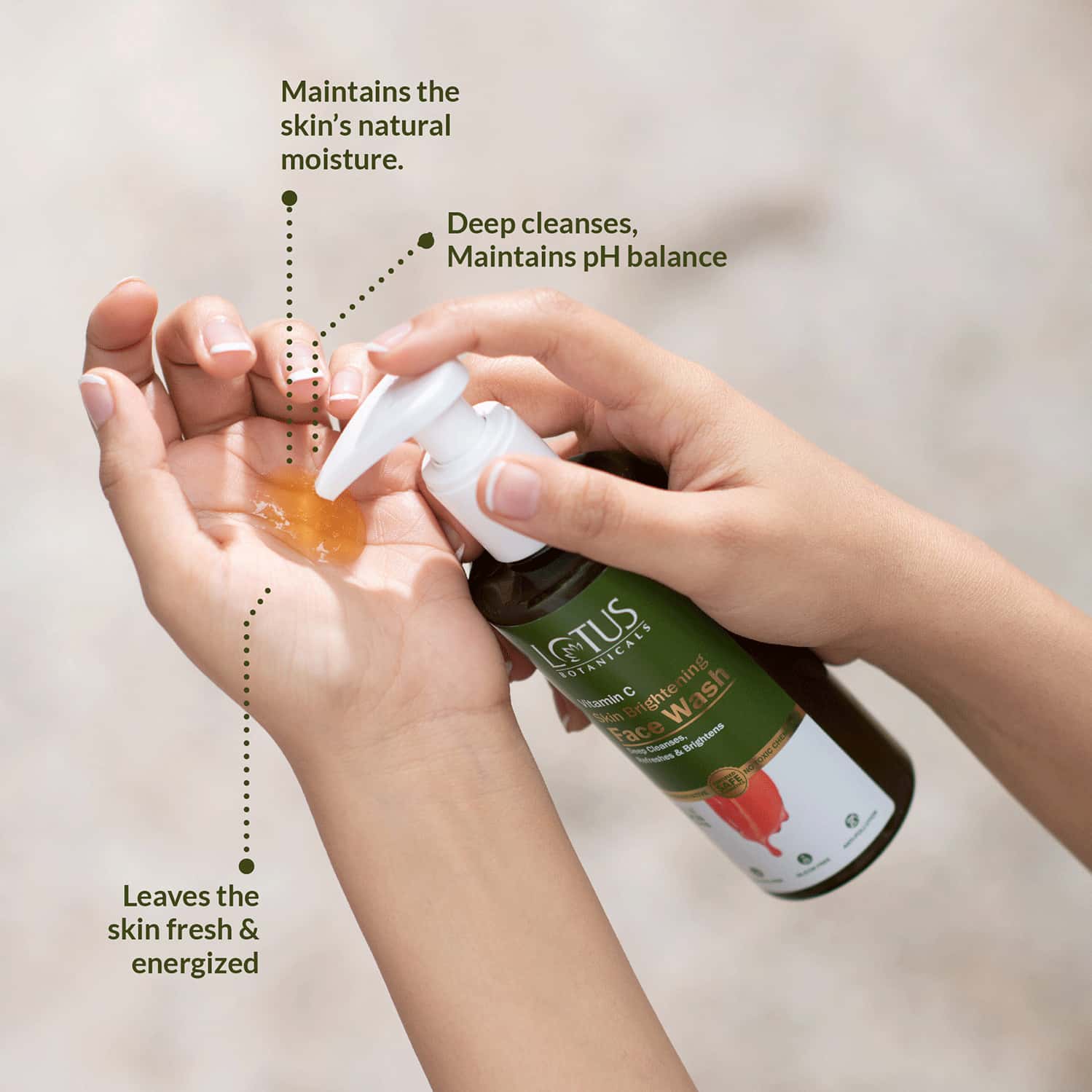 Buy LOTUS BOTANICALS SKIN BRIGHTENING FACE WASH VITAMIN C SULPHATE