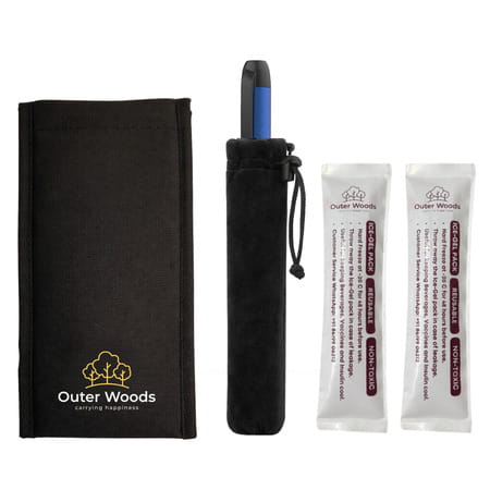 Outer Woods Insulin Cooler Pouch With 2 Mini Ice Gel Packs | 3+ Hrs Cooling | Insulin Pouch - Black