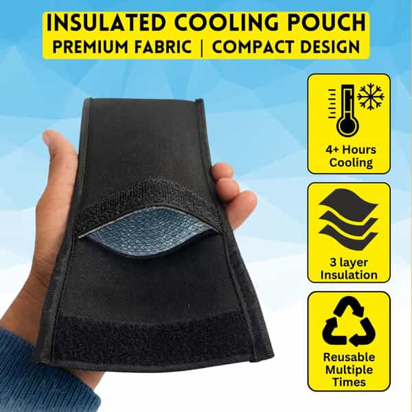 Outer Woods Insulin Cooler Pouch With 2 Mini Ice Gel Packs | 3+ Hrs Cooling | Insulin Pouch - Black