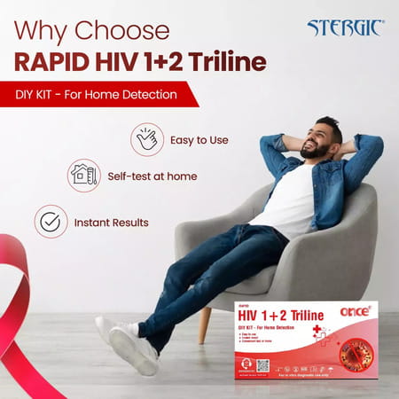 Once Rapid Hiv 1+2 Triline Home Detection Instant Blood Test Diy Kit For In-Vitro Diagnostic 2 No'S