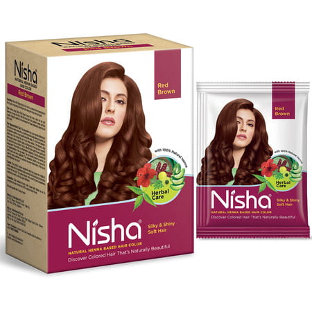Nisha Henna Based Hair Color Red Brown 90g | No Ammonia | No Ppd | Non Oxidative